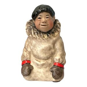 C. Alan Johnson Alaska Inuit Boy Child "Nutchuk " 1972 Figurine